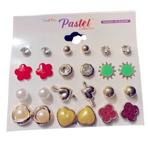 12 PAIRS VARIETY STUD EARRINGS